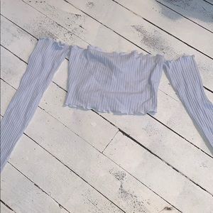 Baby blue long sleeve crop